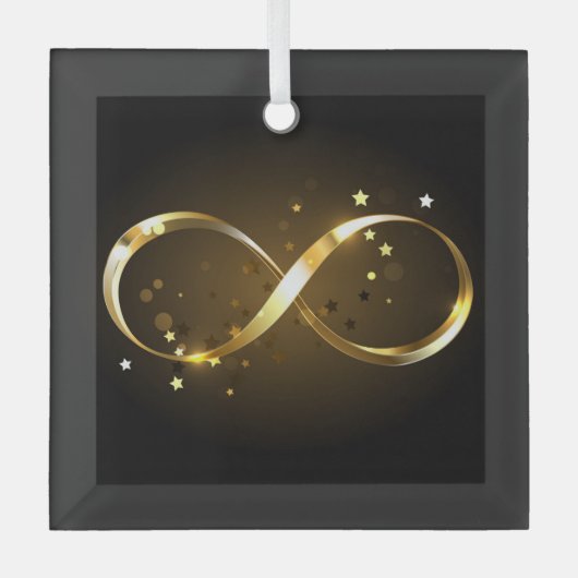 Golden Infinity Symbol Ornament Aus Glas (Vorderseite)