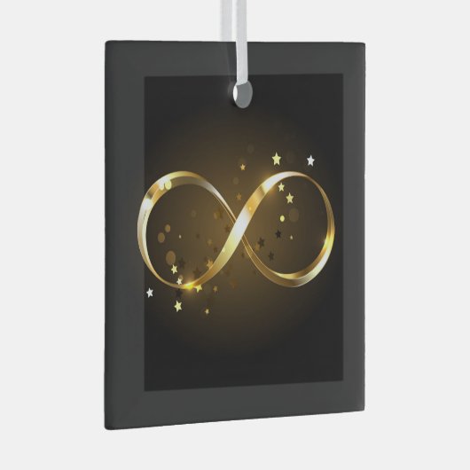 Golden Infinity Symbol Ornament Aus Glas (Vorderseite Rechts)