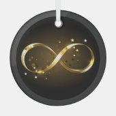 Golden Infinity Symbol Ornament Aus Glas (Vorderseite)