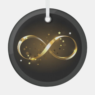 Golden Infinity Symbol Ornament Aus Glas