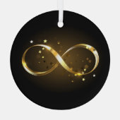 Golden Infinity Symbol Ornament Aus Glas (Rückseite)