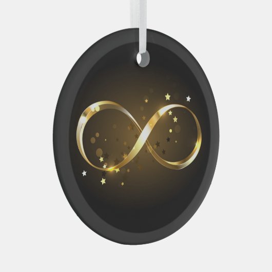 Golden Infinity Symbol Ornament Aus Glas (Vorderseite Rechts)