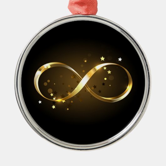 Golden Infinity Symbol Ornament Aus Metall (Vorne)