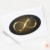 Golden Infinity Symbol Ovaler Aufkleber (Umschlag)