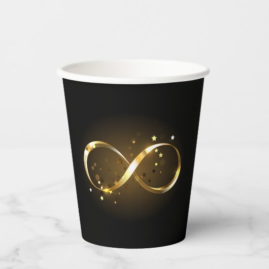 Golden Infinity Symbol Pappbecher (Vorderseite)