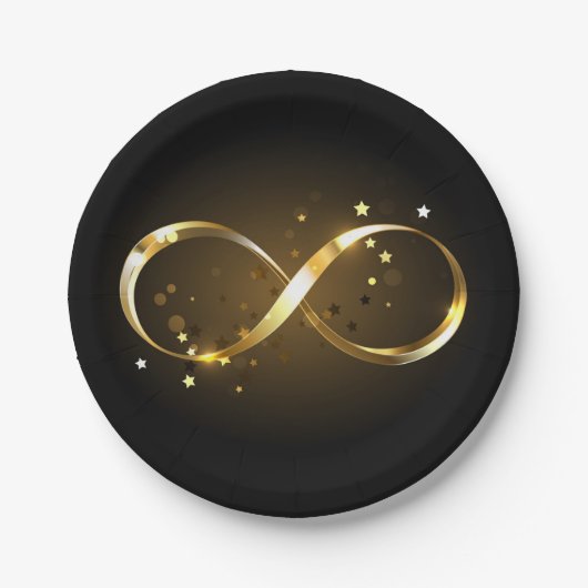 Golden Infinity Symbol Pappteller (Vorderseite)