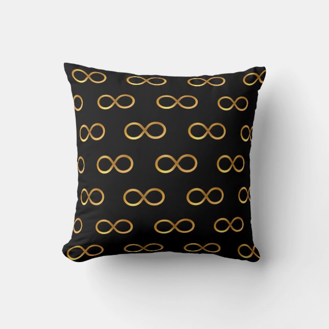 Golden Infinity Symbol Pattern Kissen (Vorderseite)