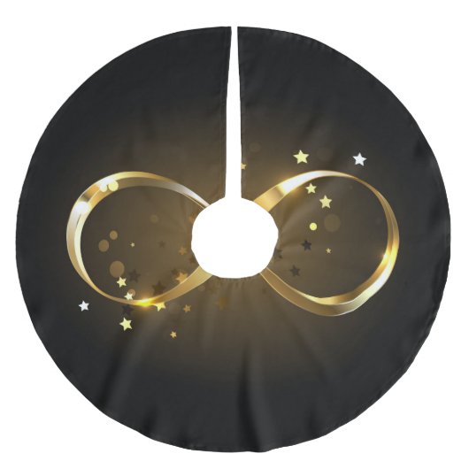 Golden Infinity Symbol Polyester Weihnachtsbaumdecke (Vorderseite)