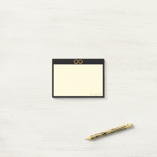 Golden Infinity Symbol Post-it Klebezettel (Auf Schreibtisch)