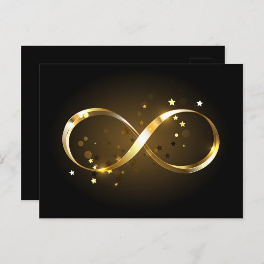 Golden Infinity Symbol Postkarte (Vorne/Hinten)