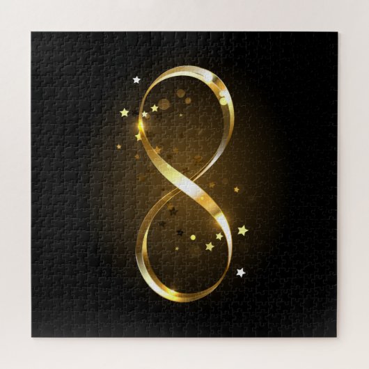 Golden Infinity Symbol Puzzle (Horizontal)