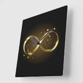 Golden Infinity Symbol Quadratische Wanduhr (Winkel)