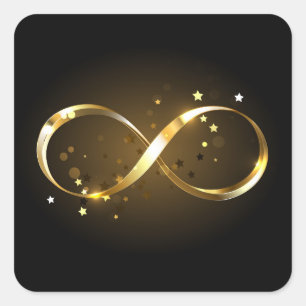 Golden Infinity Symbol Quadratischer Aufkleber