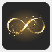 Golden Infinity Symbol Quadratischer Aufkleber (Vorderseite)