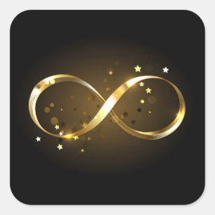 Golden Infinity Symbol Quadratischer Aufkleber