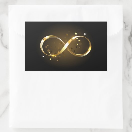 Golden Infinity Symbol Rechteckiger Aufkleber (Tasche)