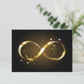 Golden Infinity Symbol RSVP Karte (Stehend Vorderseite)