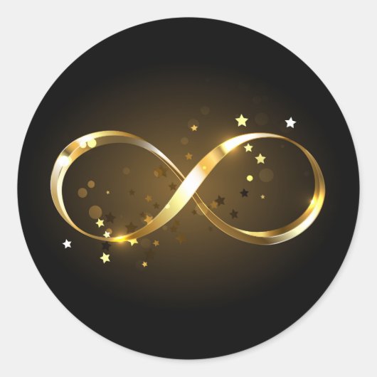 Golden Infinity Symbol Runder Aufkleber (Vorderseite)