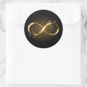 Golden Infinity Symbol Runder Aufkleber (Tasche)