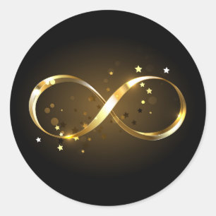 Golden Infinity Symbol Runder Aufkleber