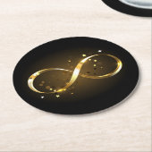 Golden Infinity Symbol Runder Pappuntersetzer (Angewinkelt)