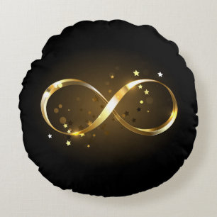 Golden Infinity Symbol Rundes Kissen