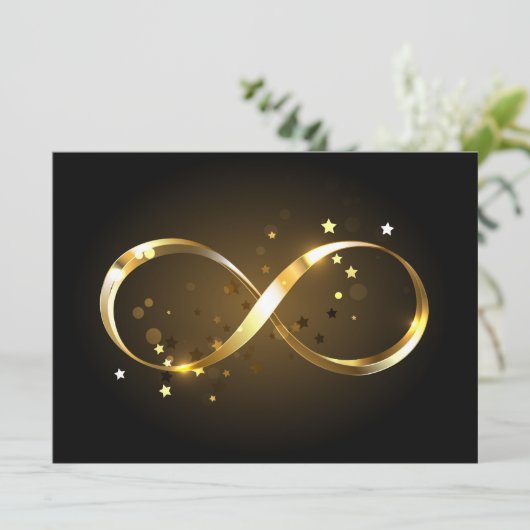 Golden Infinity Symbol Save The Date (Stehend Vorderseite)