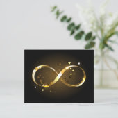 Golden Infinity Symbol Save The Date (Stehend Vorderseite)