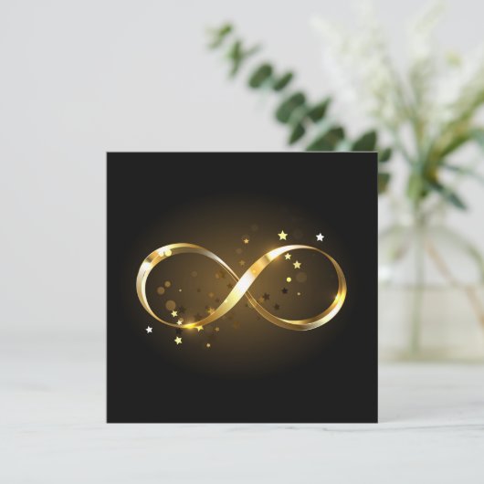 Golden Infinity Symbol Save The Date (Stehend Vorderseite)