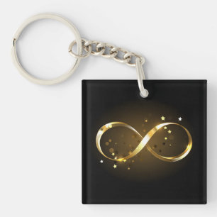 Golden Infinity Symbol Schlüsselanhänger