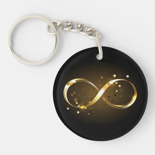 Golden Infinity Symbol Schlüsselanhänger (Vorderseite)