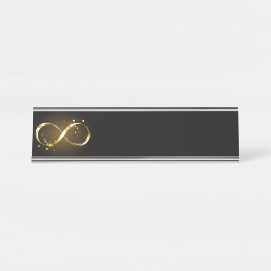Golden Infinity Symbol Schreibtischnamensplakette (Vorderseite )