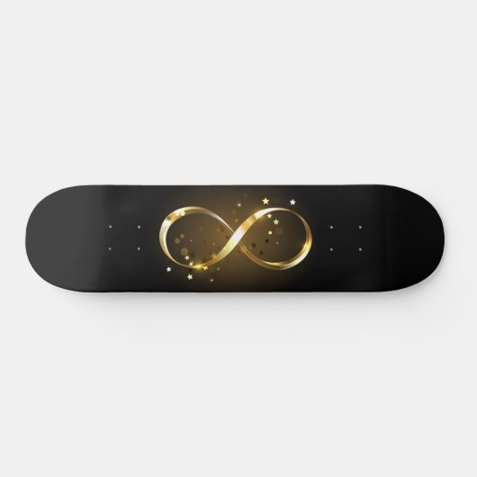Golden Infinity Symbol Skateboard (Horizontal)
