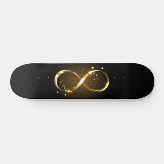 Golden Infinity Symbol Skateboard (Horizontal)