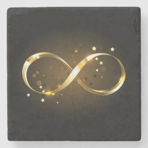 Golden Infinity Symbol Steinuntersetzer