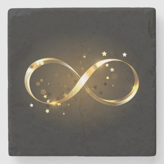 Golden Infinity Symbol Steinuntersetzer (Vorderseite)