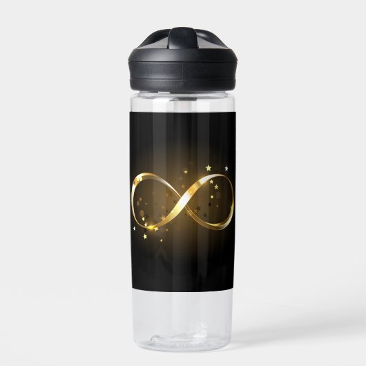 Golden Infinity Symbol Trinkflasche (Vorderseite)