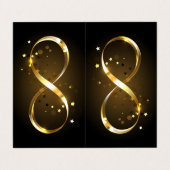 Golden Infinity Symbol Visitenkarten (Außenseite Aufgefaltet)
