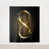 Golden Infinity Symbol Wandteppich (Vorderseite)