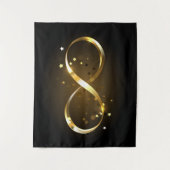 Golden Infinity Symbol Wandteppich (Vorderseite)
