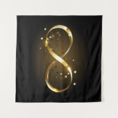 Golden Infinity Symbol Wandteppich (Vorderseite (Horizontal))