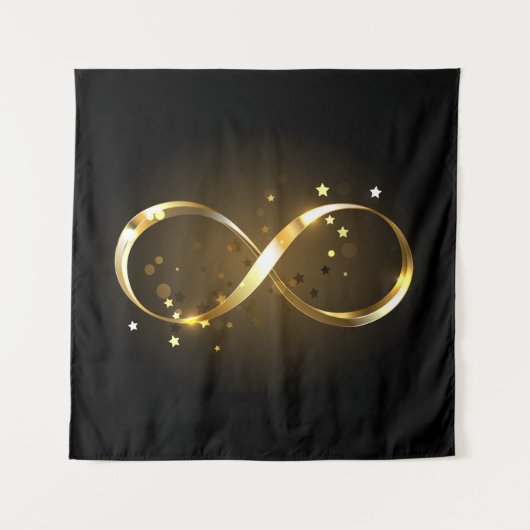 Golden Infinity Symbol Wandteppich (Vorderseite)
