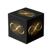 Golden Infinity Symbol Würfel (Rückseite Schrägansicht)