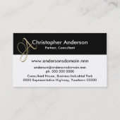 Golden Initial A Monogramm Visitenkarte (Rückseite)