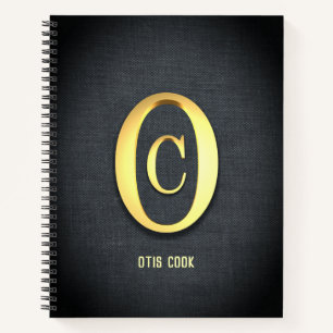 Golden Initials Notebook Notizblock