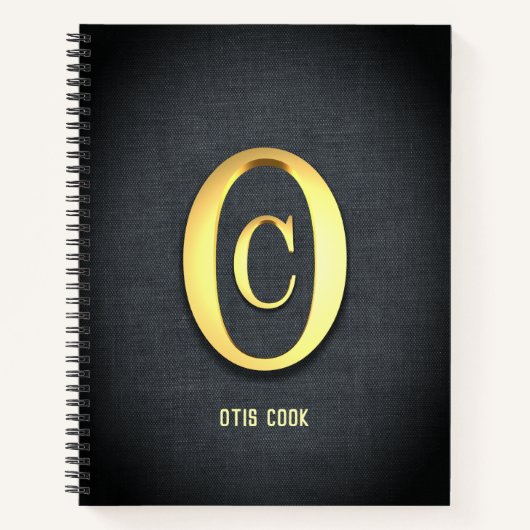 Golden Initials Notebook Notizblock (Vorderseite)