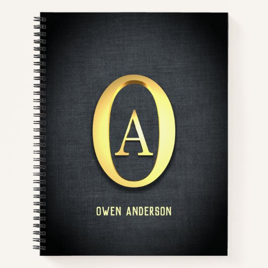 Golden Initials Notebook Notizblock (Vorderseite)