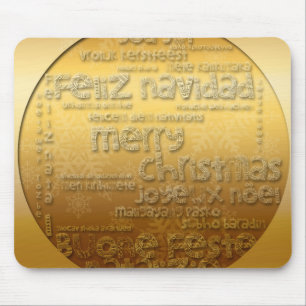 Golden International Christmas Gruß - Mousepad