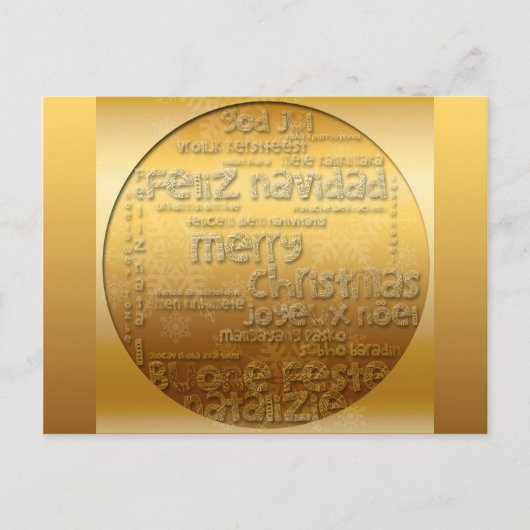 Golden International Christmas Navidad H Postkarte (Vorderseite)