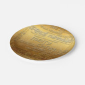 Golden International Christmas Navidad Paper Plate Pappteller (Schrägansicht)